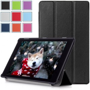 Fire HD 8 (2015 5th Gen) Case - HOTCOOL Slim New PU-Leather Folio With Auto Wake/Sleep Feature Cover Case For Amazon Kindle Fire HD 8 Inch