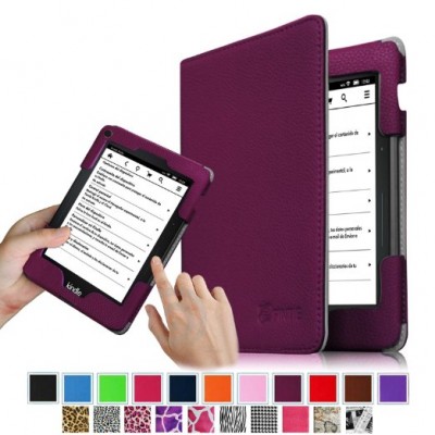Fintie Kindle Voyage Slim Fit Folio Premium PU Leather Book Style Case Cover with Auto Sleep/Wake (will only fit Amazon Kindle Voyage 2014), Purple