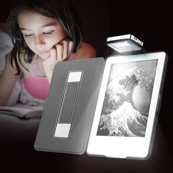 Young me Rechargeable Led Light and Hand Strap Leather Cover for Kindle 8th Generation
