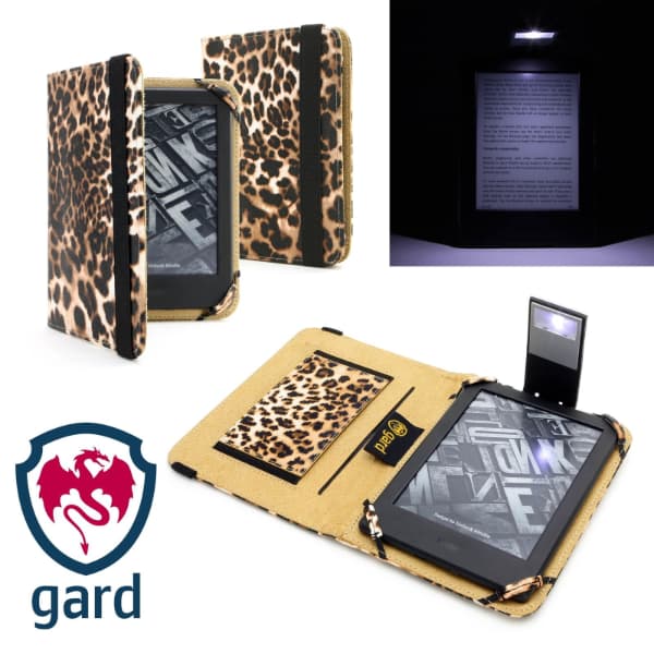 Leopard Pu Leather Case Cover For Amazon Kindle Touch Wifi/3g With Slim Light