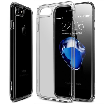 iPhone 7 Case, iPhone 7 Case Clear, ESR Soft TPU Bumper + Hard Clear Back Cover [Slim Fit] [Crystal Clear] JET BLACK Optimized Hybrid Case for 4.7 inches iPhone 7(Transparent Grey)