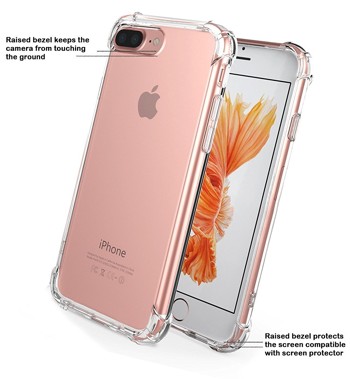 iPhone 7 Plus Case, Matone Apple iPhone 7 Plus Crystal Clear Shock Absorption Technology Bumper Soft TPU Cover Case for iPhone 7 Plus 5.5 Inch (2016) - Clear